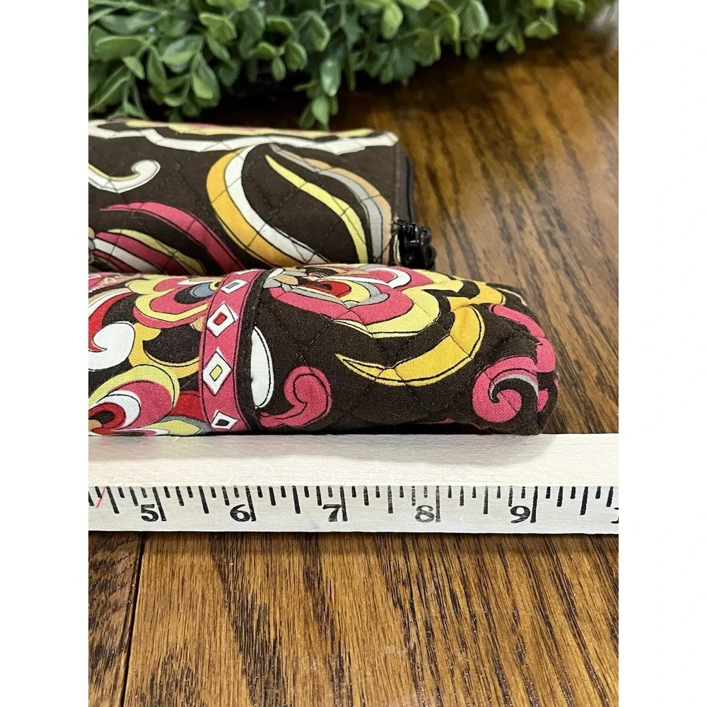 Vera Bradley Large Zip Around Wallet Puccini Floral & Additional Makeup Pouch